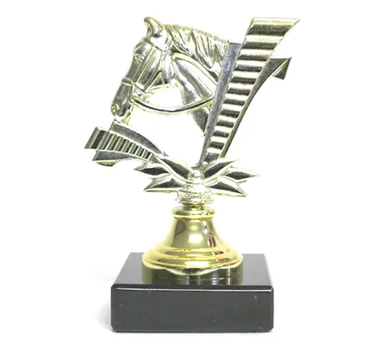 Häst / Statyett Hästhuvud Guld
