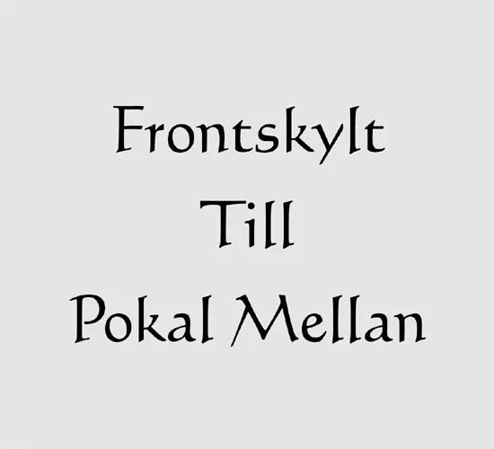 Frontskylt / Pokal Mellan
